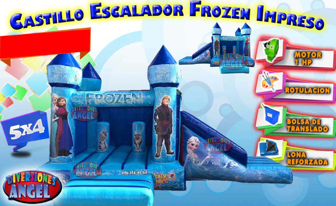 Venta de Brincolines, Castillo Escalalador Frozen Impreso